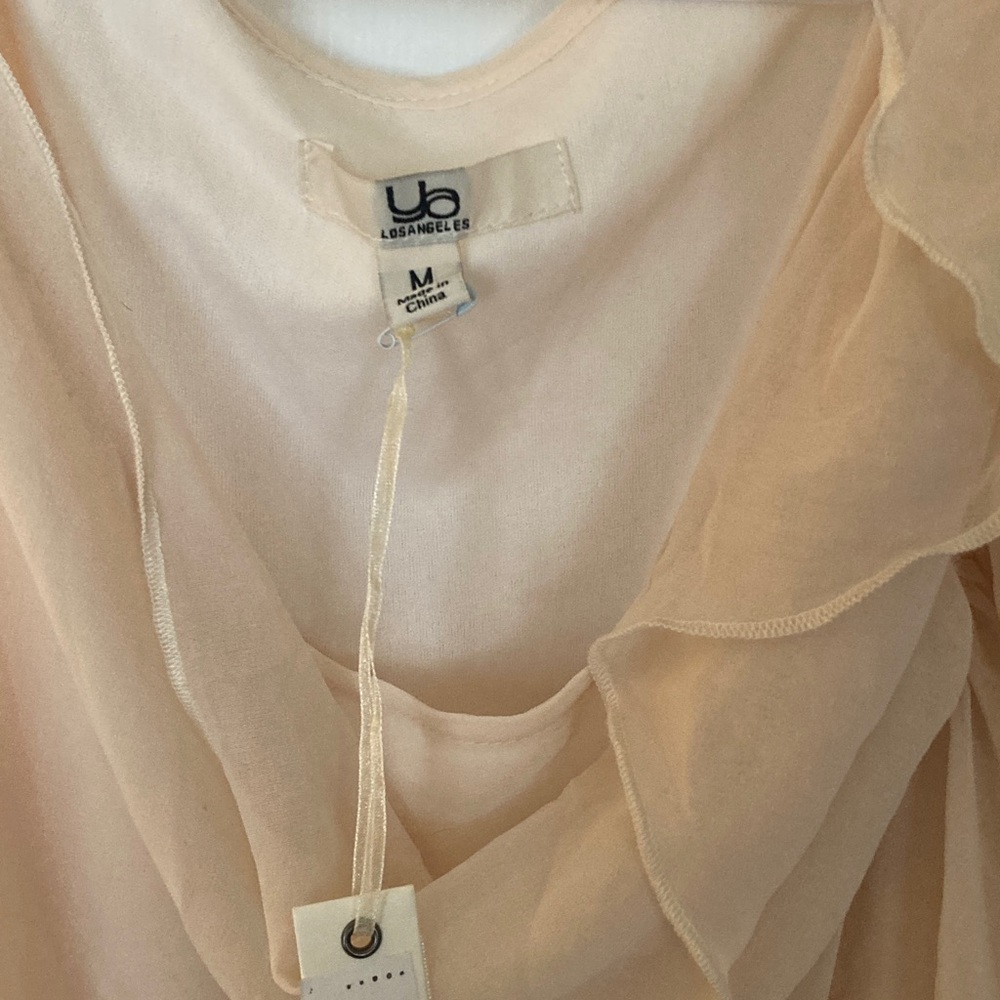Ya Elegant Flowy Cream Dress with Black Accent - Picture 2 of 5